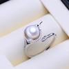 LSOOYH Freshwater Pearl Rings For Women Classic Silver Color Party Ring Anniversary Birthday Gifts