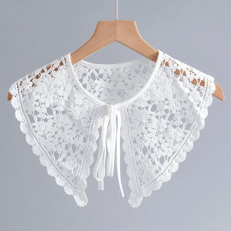 Sweet Shirt Detachable Collar Shawl for Women White Big Lapel Shoulder Wraps Small Cape Fake Collar False Collar Girls Fuax Cols