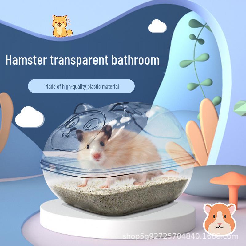 Golden Hamster Toilet & Urine Sand Bath - Two-in-One Transparent & Washable Ornaments