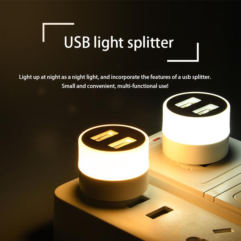 USB Night Light Mini LED Night Light USB Plug Lamp Power Bank Charging USB Book Lights Reading Eye Protection Lamps