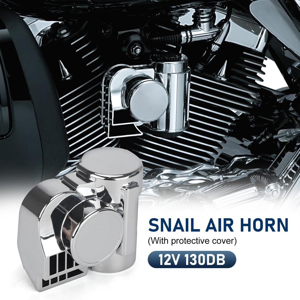 Universal 150DB Horns Loud Powerful Dual-Tone Compact Electric Air Horn for Motorcycles Cars Boats Atv Chrome 12V