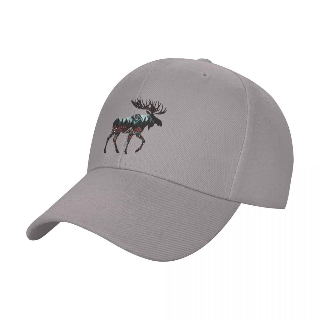 Geometric Moose Baseball Cap Snapback Cap Hiking Hat Trucker Hat Womens Golf Wear Mens
