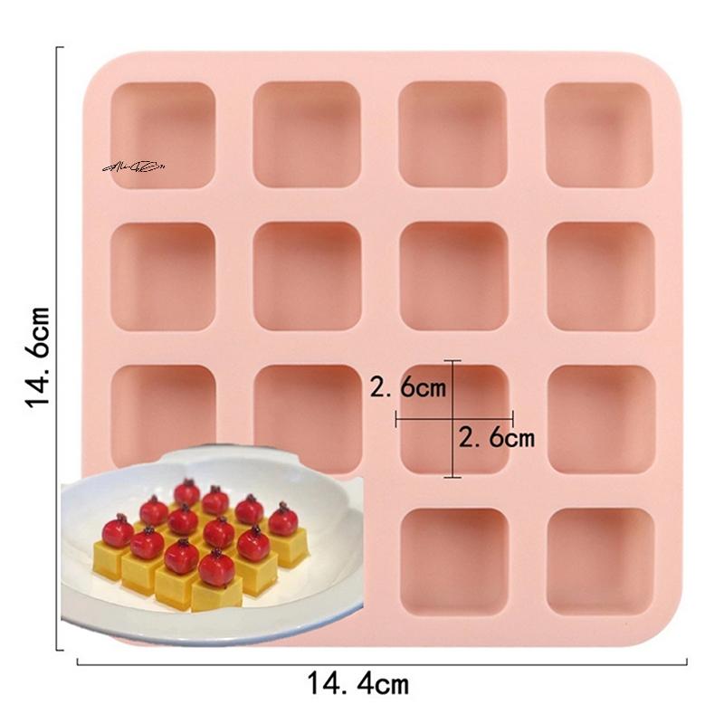 16-Cavity Square Silicone Candy Mold for Chocolate Truffles Fat Bombs Keto Snacks Gummy Jelly Wax Melts Ice Cub Tray