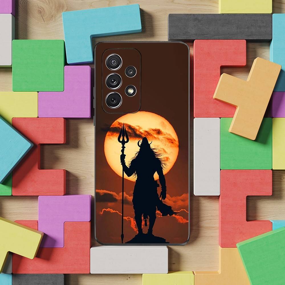 India Mythology Lord Shiva Case For Samsung S23,S25,S20,S10,S9,S21,S24,S22,Ultra,FE,Plus,Lite,Soft Silicone Black