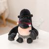 Weiches Flauschiges Gorilla-Stofftier Niedliche Schwarze Gorilla-Stoffpuppe Mit Boxhandschuhen Ideal Für Schlafzimmerdekoration Und Stressabbau.