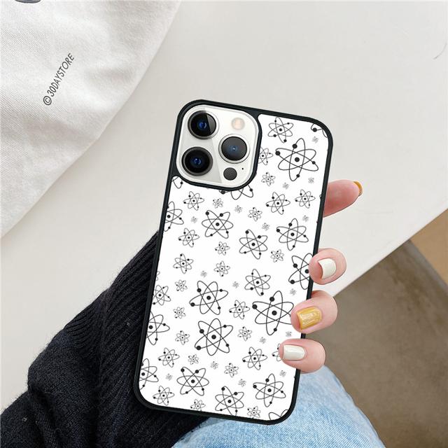 Atom Chemistry Science Design Phone Case Cover For iPhone 17 Air 15 16 Pro Max 14 13 12 11 Pro Max Plus Coque