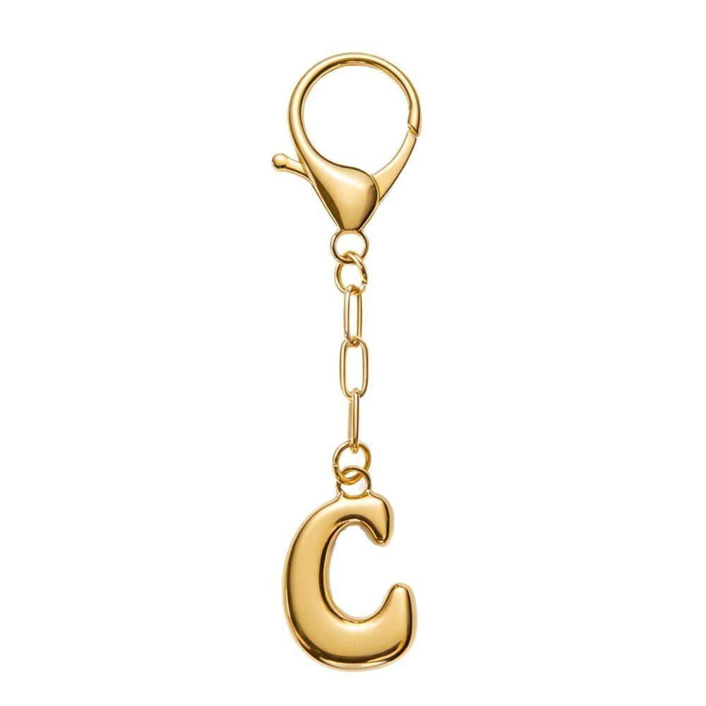 Metal Capital Letter Key Chains Bubble Letter Initial Letter Key Chains Alphabet Key Chains  Women