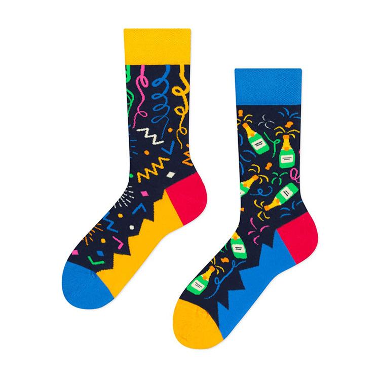 Șosete de modă AB cu desene animate personalizate de primăvară/vară transfrontaliere, șosete de bumbac creative cu desene animate pentru cupluri
