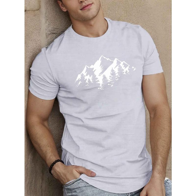 

Мужская футболка с коротким рукавом Mountain Pines, Летняя футболка, Топ, Оверсайз, Крутая, Повседневная и Модная S белый