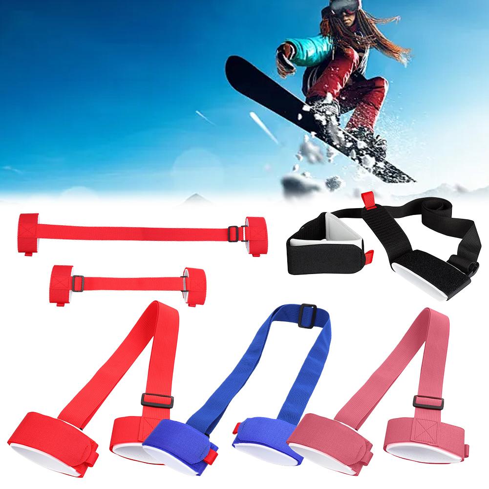 Skiing Pole Shoulder Hand Carrier Lash Handle Straps Shoulder Hook Nylon Loop Ski Handle Black Strap Protecting Adjustable Q6C8