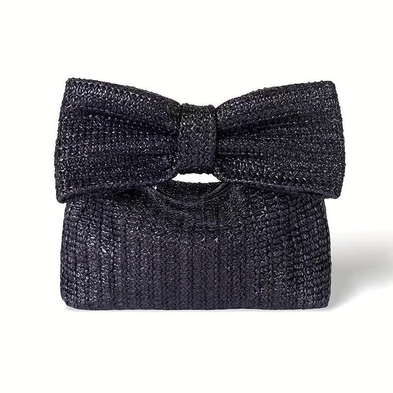 Fashi Women Summer Bohemian Straw Bag Woven Bow Beach Crossbody Bag Shoulder Messenger Bag Girls Handbags Straw Bag Gifts Chic