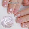 Japanese Style Nail Art White Cherry Blossom Petal Sequins Beads Decorations Tips