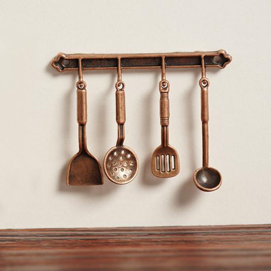 5Pcs Kitchen Dollhouse Miniature Spoon Shovel Cookware Tools DIY Accessories Kit