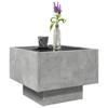 Side Table with LED Infinity Mirror Concrete Grey 40x40x30 cm Engineered Wood