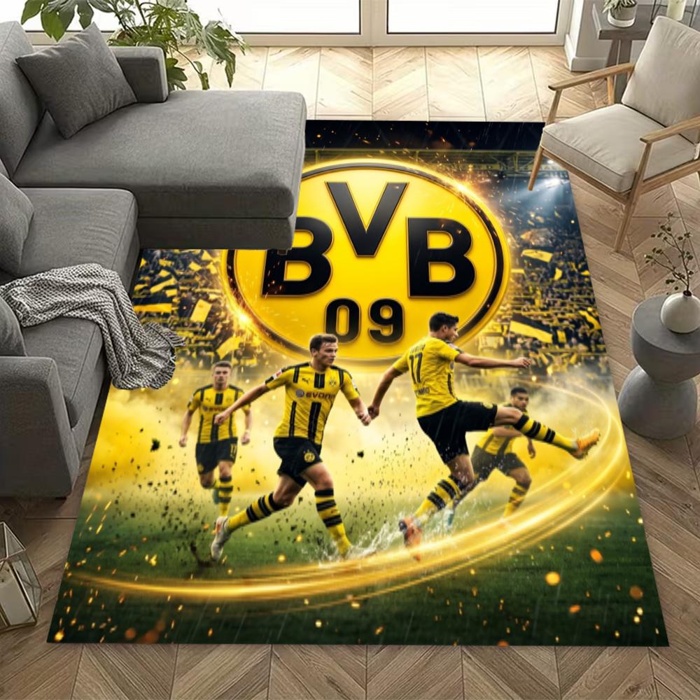 Bvb Football Team Area Rug Suitable For Balcony Dining Room Bedrooms Playrooms Antislip Rug Anime Office Decor Perfect Birthdaychristmas Gift Idea