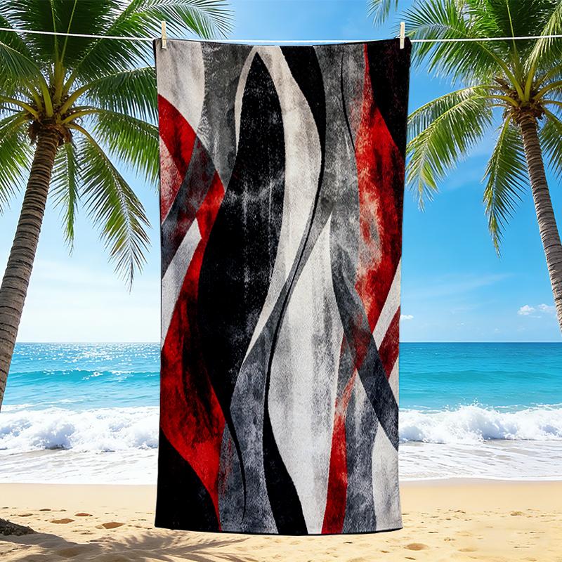 1Pc Abstract Flame Beach Towel, Quick Dry, Multi-Use for Beach Pool Gym Yoga Home Travel, Christmas, Halloween, Xmas Gift M92831