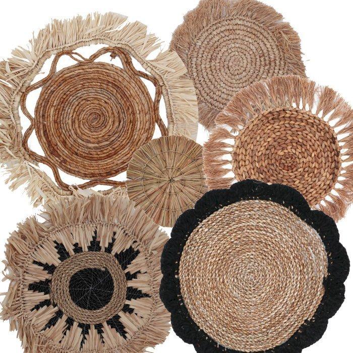 Wall Art Set of 6 Natural Kribo Collection
