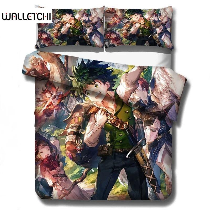 

New My Hero Academia Bedding Set Duvet Covers Pillowcases Cartoon Anime Comforter Bedding Sets Bedclothes Bed Linen (NO Sheet) 70x133cm 2pcs