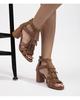 2025 Women's Chunky Heel Tassel Ankle Boots Peep Toe, Back Zipper, Roman Style Sandals