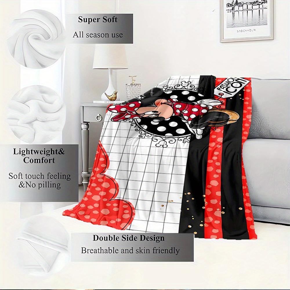 1pc Flannel Minnie Mouse Red Polka Dot Bedding Throw Blanket
