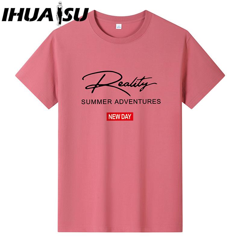 IHUASU Cotton Short Sleeve T-shirt Men's Fashion Loose Half Sleeve Shirt Printed Compassionate Shirt