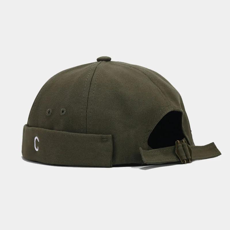 Spring and Summer Cotton Letter Embroidery Docker Cap Brimless Hat Beanie Landlord Sailor Cap Men and Women 108