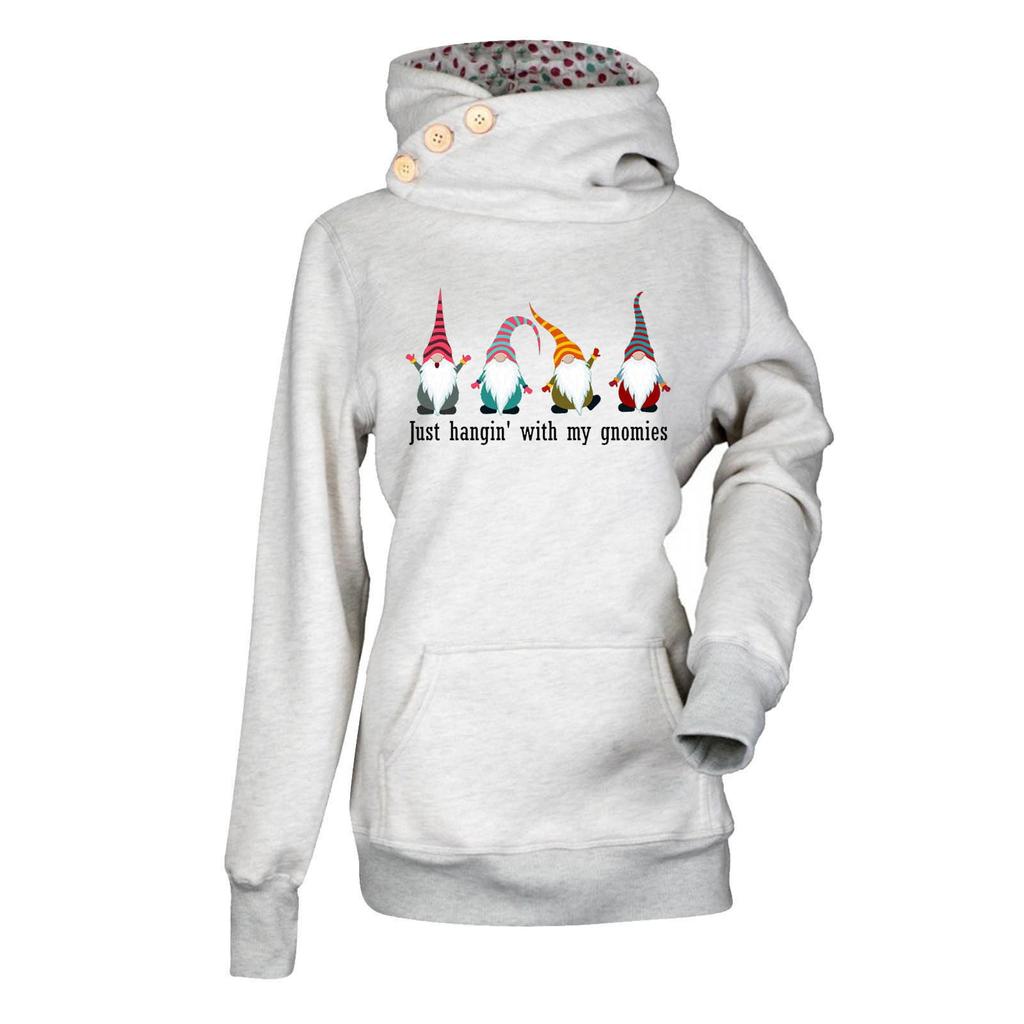 Fashion Casual Women's Hooded Long Sleeve Sweater Christmas Printed Top