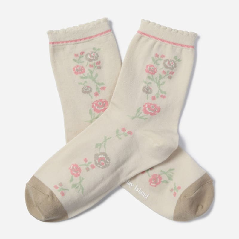 Thursday Island Side Motif Socks_T256MSC139W