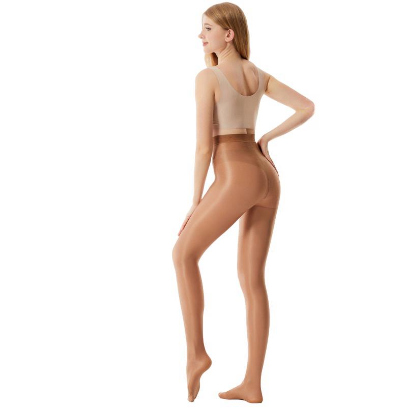 70D Plus Size Woman Shiny Glossy Pantyhose Sexy Sheer Stockings Tights Elastic Shiny Leggings Shaping Stockings Long Socks for Woman