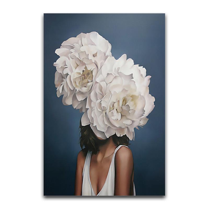 

Цветы Шляпа Женщина Абстрактная Настенная Картина Холст Картины Плакат Принт Декор Стены Искусства Фотографии Украшение Гостиной 21*30cm