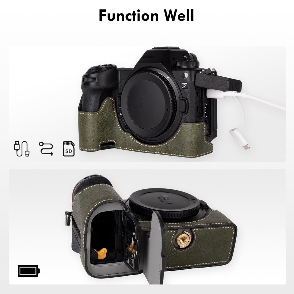 VOVMOEYA Half Case for Nikon Z6III Mirrorless Dedicated Body Case for Nikon Z6III Half Cover for Nikon Z6III Camera Half Base Case with Screw Hole and