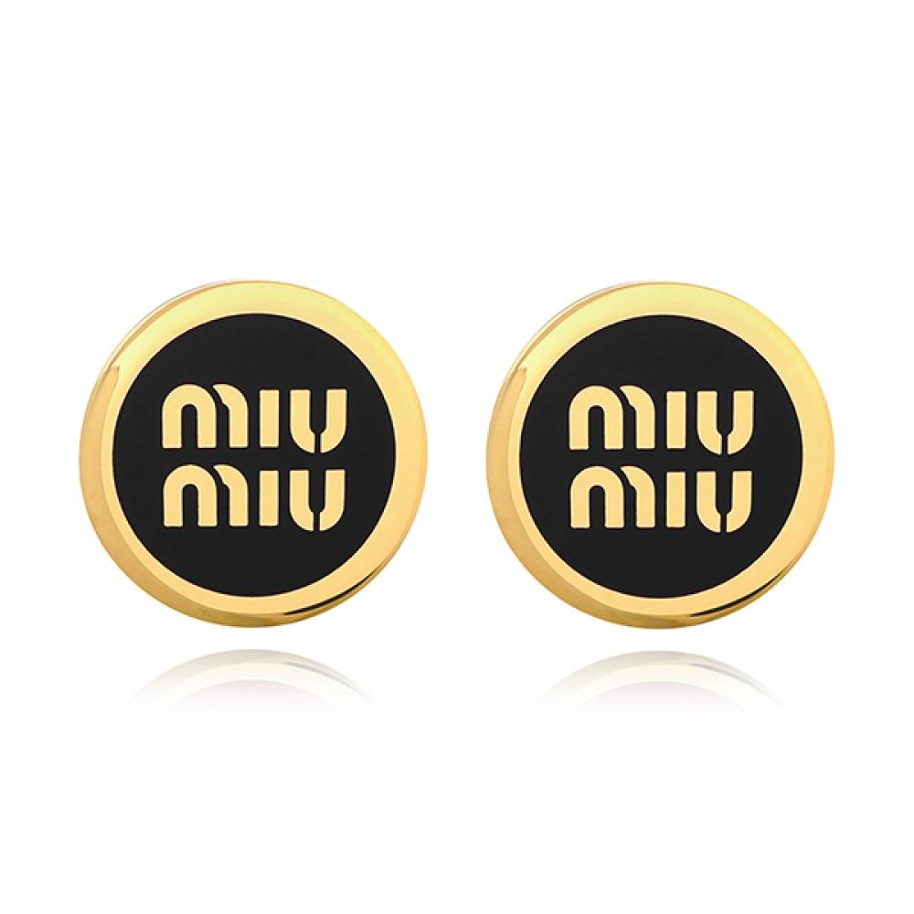 Miu Miu Logo Emaille Ohrringe 5jo912 2f6t F0002 5JO912 2F6T F0002 black