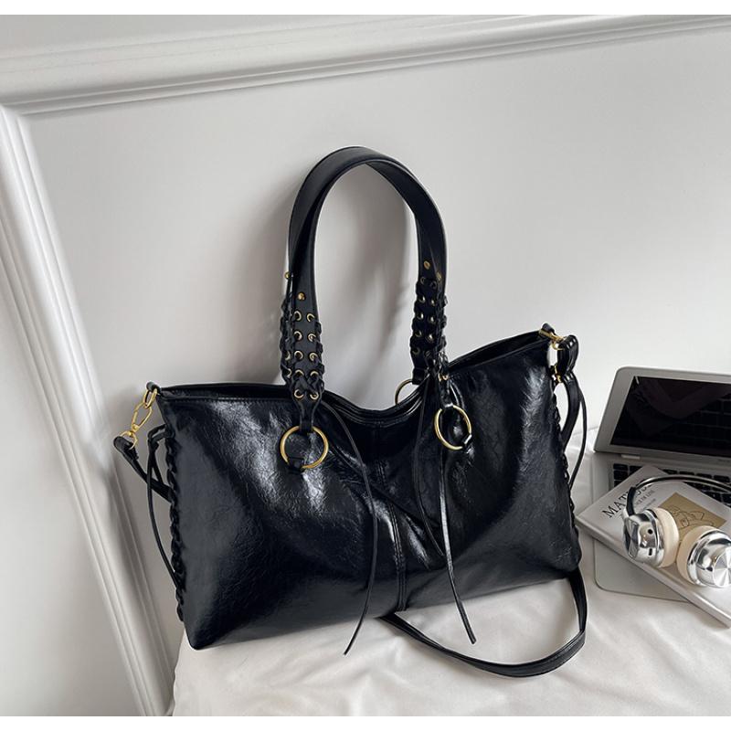 Europe And America Style Retro PU Leather Handbag Shoulder Bag Ladies Zipper Tote Bag Classic Crossbody Bags For Women Work Business