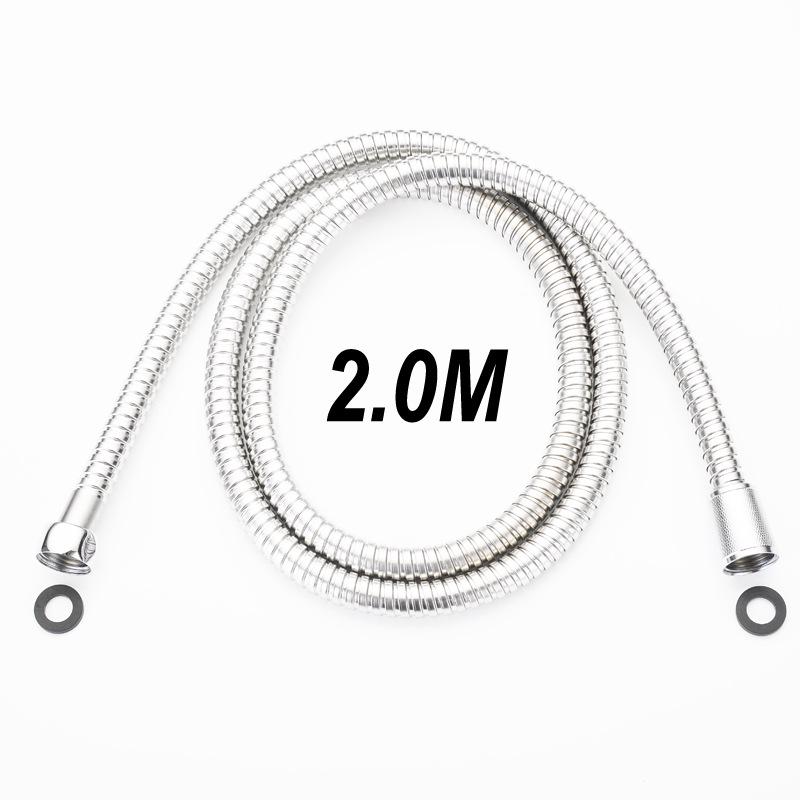 European & Japanese Style High-Pressure Shower Hose: 1.5-2m, Cold/Hot Water, Copper Cap, Stainless Steel, Double Buckle