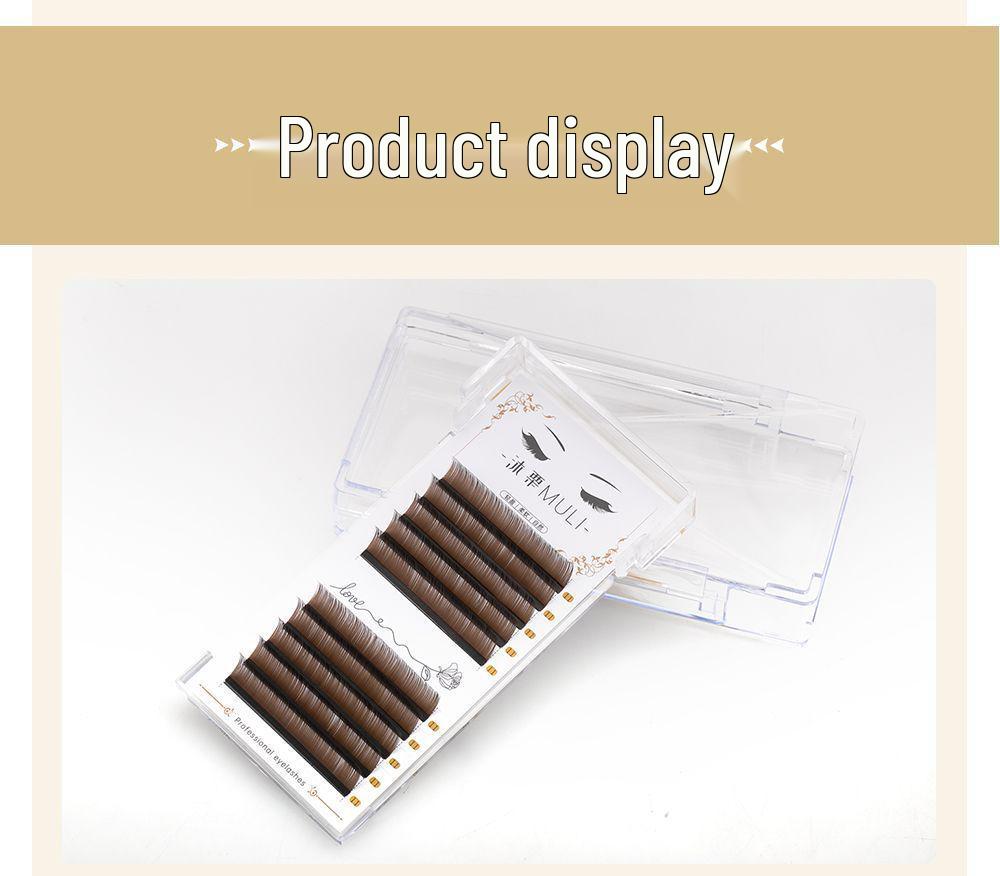 0.05 Caramel Brown Fox-like Eyelash Extensions - Matte, Soft, No-Root Shedding, Chinese-Style, Salon-Quality Camellia Lash