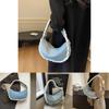Chic Blue Casual Underarm Bag Fashionable Unique Aesthetic For Everyday Use