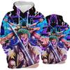 Anime Characters Peripheral Series 3D digitální tisk Pánská mikina s dlouhým rukávem a kapucí na zip
