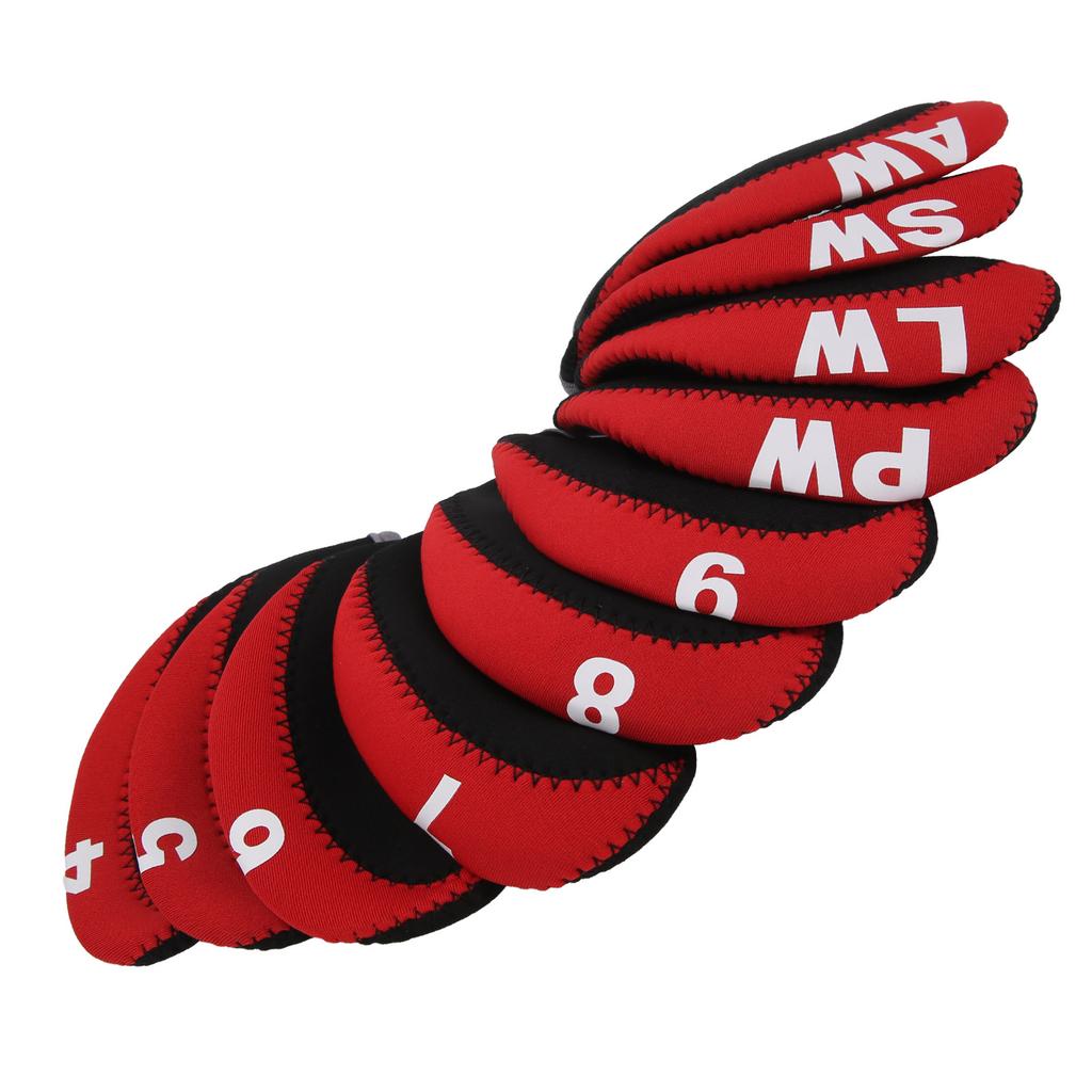 10Pcs set Leather Golf Club Iron Head Covers Golf Putter Club Head Protect Case Set