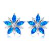 Ruili Feng Gold Ice Flower Snow Diamond Inlaid Womens Temperament Versatile Earrings