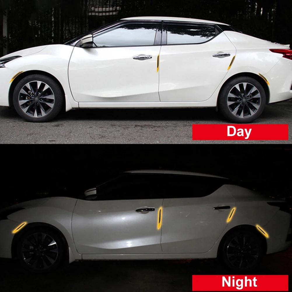 2 szt. Uniwersalne naklejki samochodowe z włókna węglowego na zderzak, odblaskowe paski, ciężarówka, motocykl, naklejki ostrzegawcze anty-zarysowania