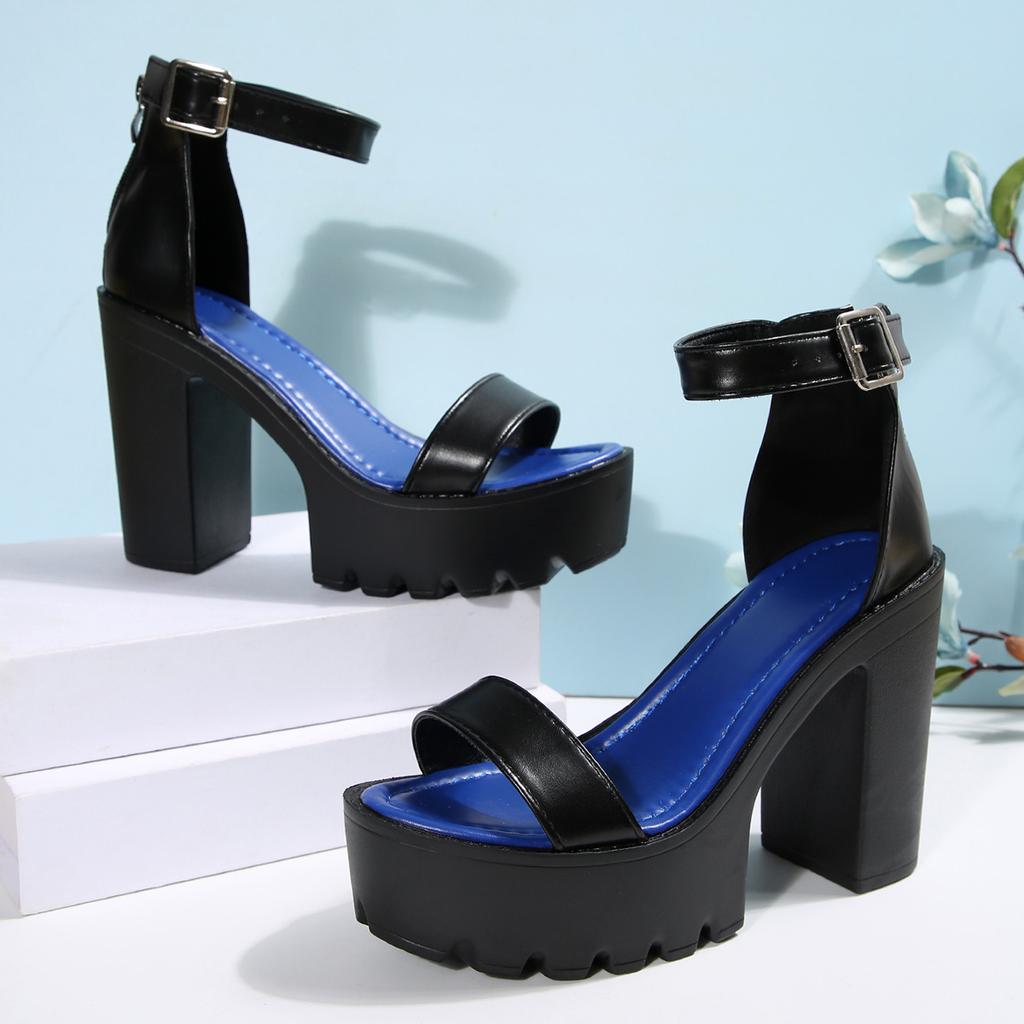Fashion Aphixta 12cm Super High Woman Summer Sandals Purple Platform Peep Toe Classic Sandals Buckle Women Summer Shoes Big Size 43