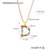 Colorful Zircon Alphabet Pendant Necklace - Hip-Hop Style