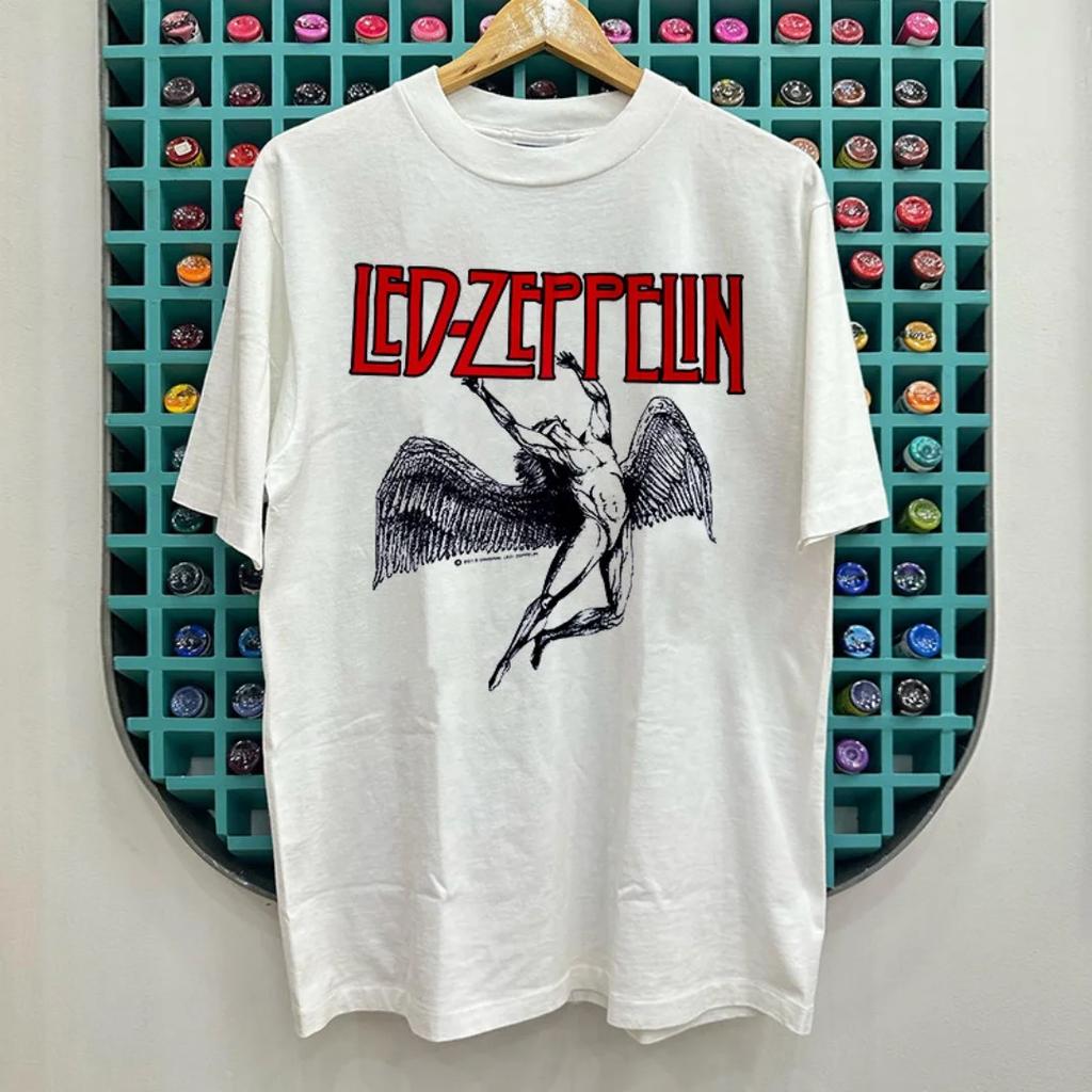 2026 Led Zeppelin Rock Band Short-sleeved T-shirt Fashion Sports Pure Cotton Men's T-Shirt Children's Clothing Tee Y2k Woman