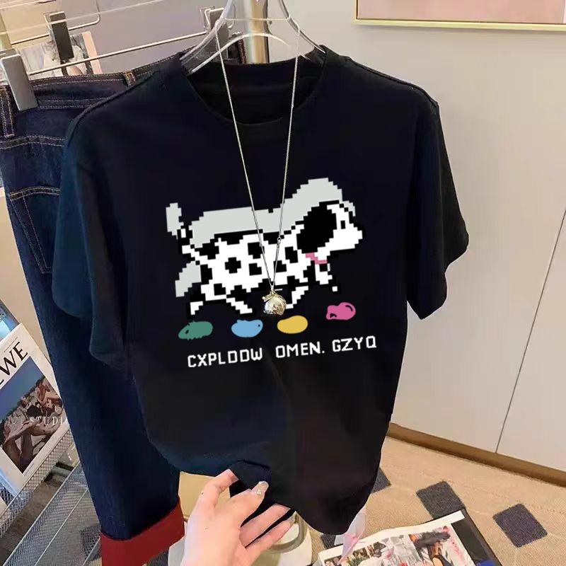 Niche Non-collision Front Shoulder Pure Cotton Short-sleeved T-shirt Women's New Fashionable Versatile Foreign Style Thin Top Summer