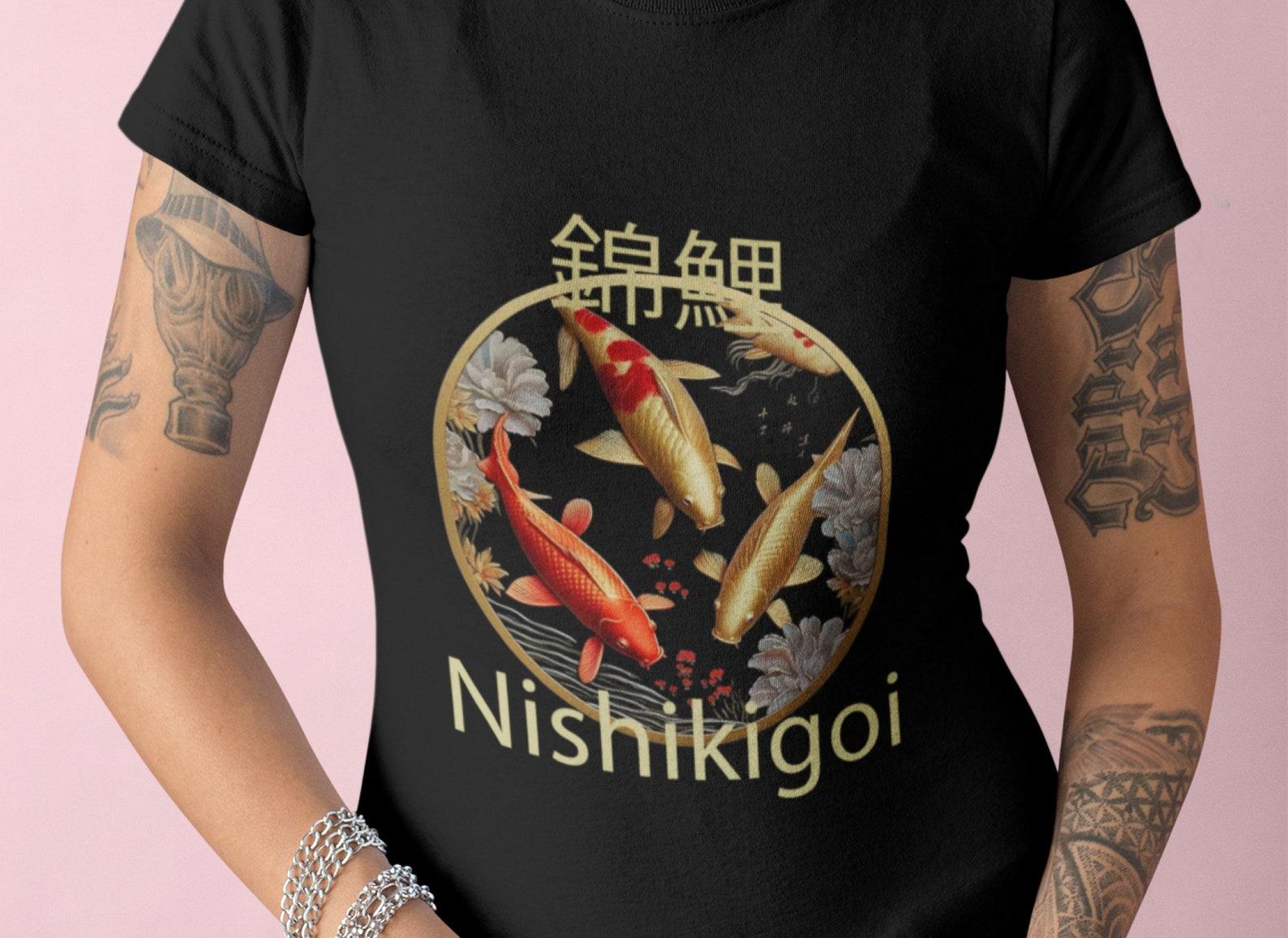 Koi Carp T-Shirt: Japanese Nishikigoi Art, Unisex Cotton Tee 4XL