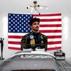 US Flag Themed Racing Suit Portrait Tapestry Youth Idol Bedroom Decoration Fashion Idol Wall Decorating Cloth Aesthetic Idol