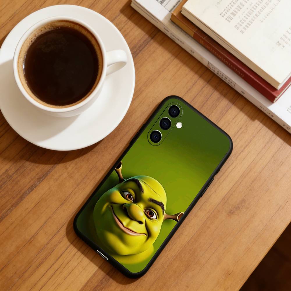 Cute green cartoon monster Phone Case For Samsung Galaxy A73,A72,A71,A70,A53,A52,A51,Others Soft Black Cover
