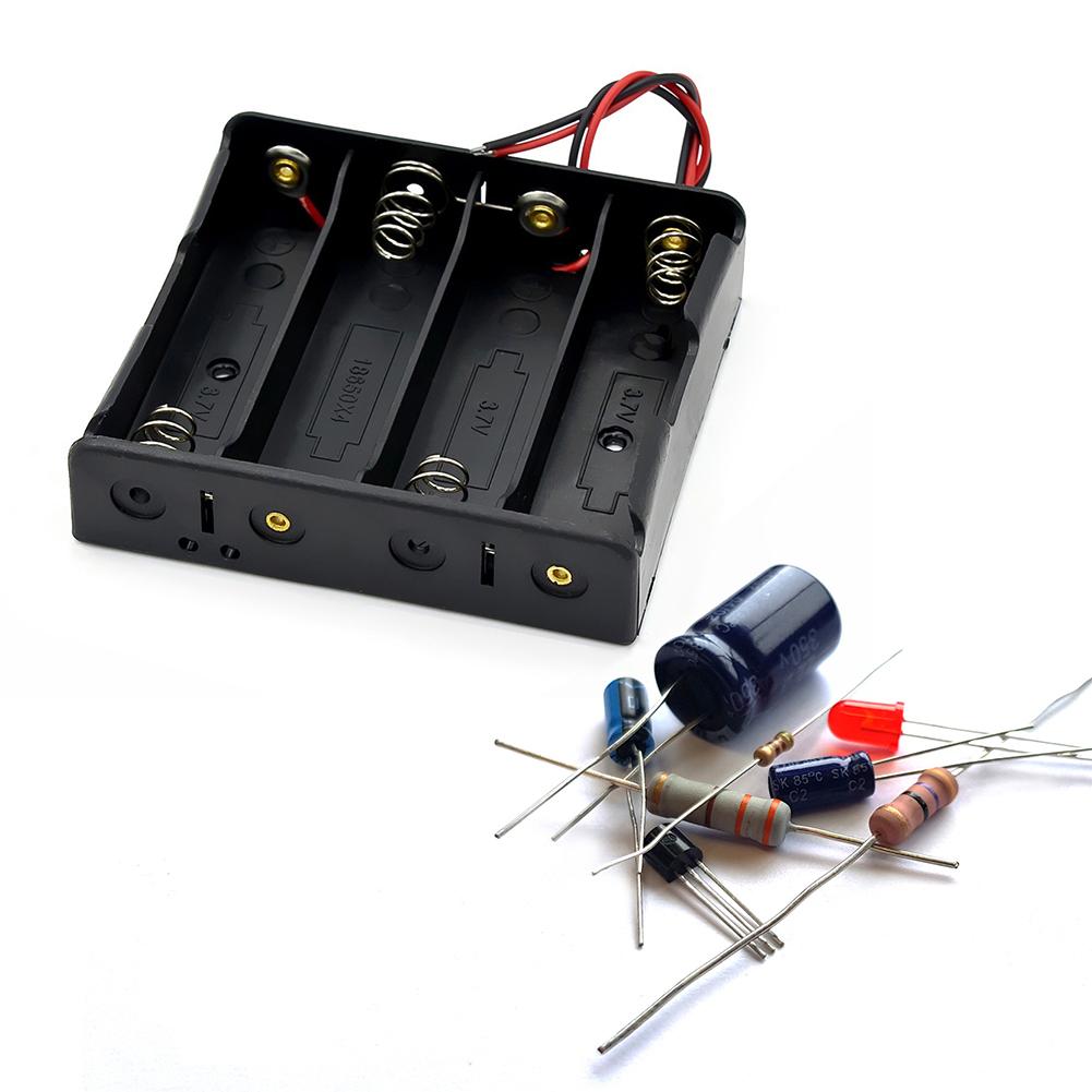 10-1pcs 1 2 3 4 Slot Plastic 18650 Battery Holder with Wire  Black 18650 Battery Storage Box Case for 18650 3.7V Battery