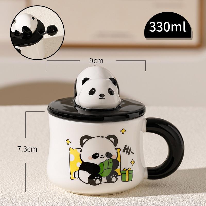 

Ceramic mug three-dimensional funny panda cup couple daily breakfast home office coffee cup holiday gift 301-400ml