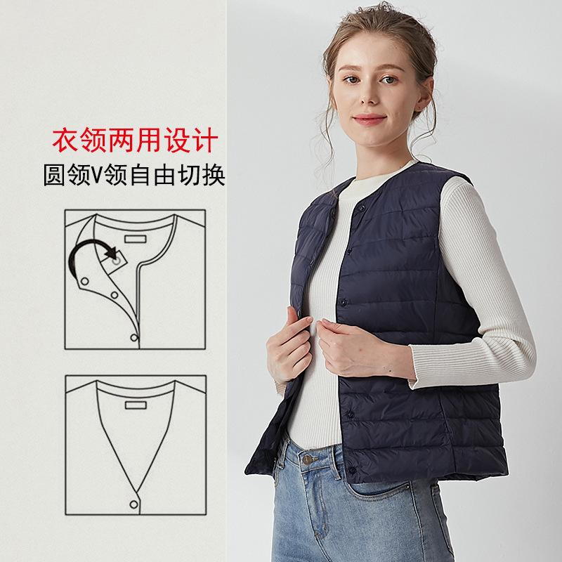 New Light Down Vest Women's White Duck Down Vest Liner Thin Down Jacket Vest To Keep Warm